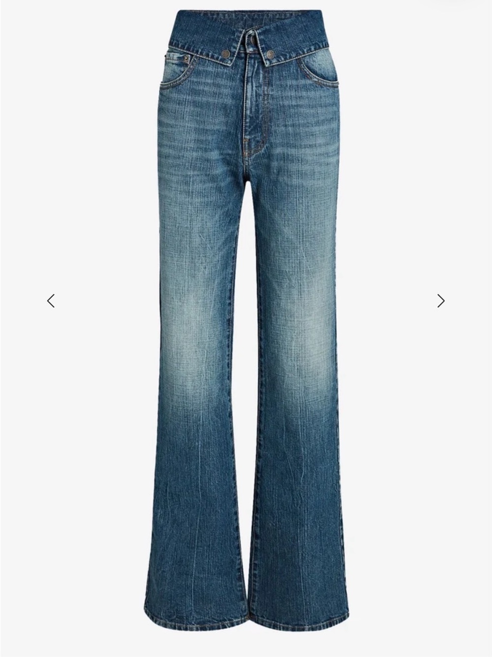 SER.O.YA  High-Rise Wide-Leg Flare, fold-over waist and 100% cotton